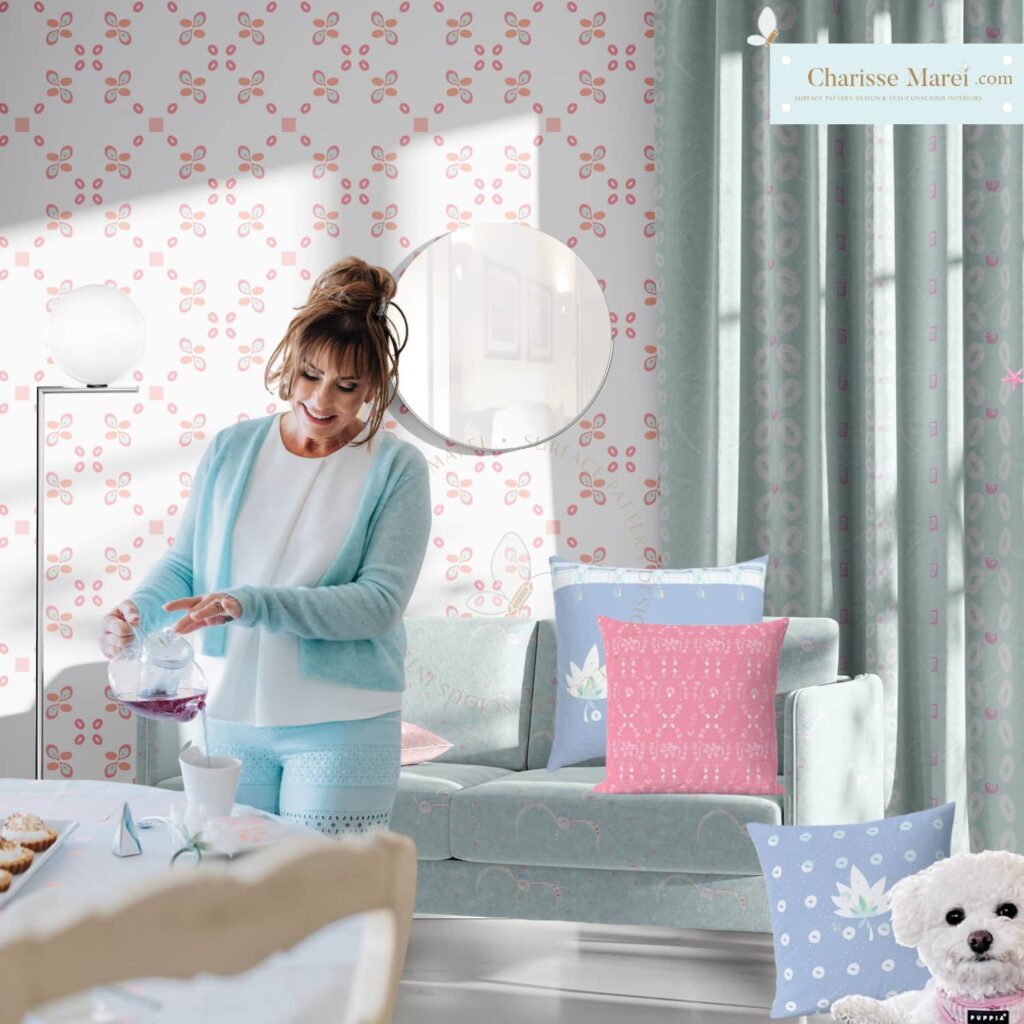 Now that the home refresh is complete a feeling of ease and joy come naturally for everyone including furry friends. By Charisse Mari Eco-Conscious Designer & Surface Pattern Designer