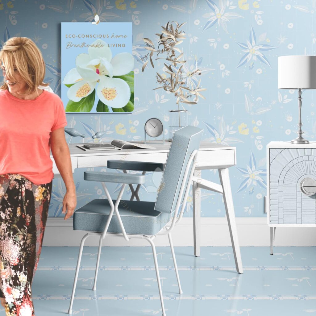 Home refresh ideas come naturally when you have a plan and set it in motion. This home office space feels so good now that the clutter and toxicity are no longer present. The modern white desk and ergonomic blue chair are both functional and inviting to allow creativity to flow with ease. The Magnolia flower expressed in the image was taken by me on a beautiful crisp morning when the air was still crisp with dew. It sets the stage as I begin and progress through each day too be conscious of purpose and breath to live a lifestyle with passion. My hope is for you to invite this refresh into your space abd then to observe your space and how it makes you feel. By Charisse Marei